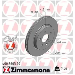 Remschijf Coat Z 400360320 Zimmermann pas cher