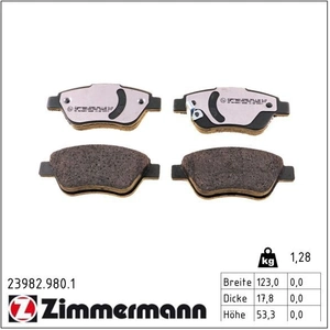 Remblokkenset schijfrem rd:z 239829801 Zimmermann pas cher
