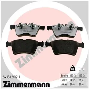 Remblokkenset schijfrem rd:z 241519021 Zimmermann pas cher