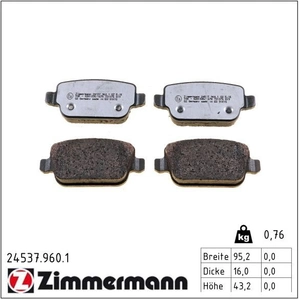 Remblokkenset schijfrem rd:z 245379601 Zimmermann pas cher