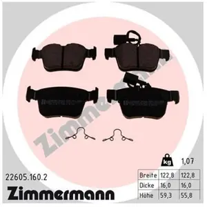 Remblokkenset schijfrem 226051602 Zimmermann pas cher