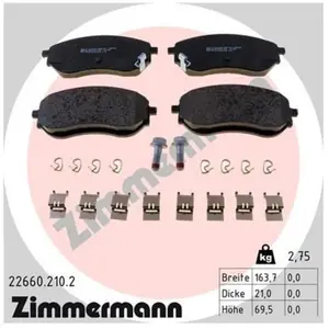 Remblokkenset schijfrem 226602102 Zimmermann pas cher