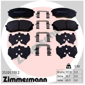 Remblokkenset schijfrem 252051702 Zimmermann pas cher