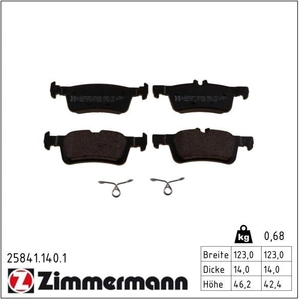 Remblokkenset schijfrem 258411401 Zimmermann pas cher