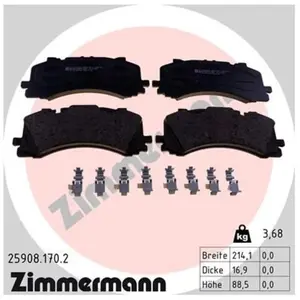 Remblokkenset schijfrem 259081702 Zimmermann pas cher