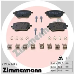Remblokkenset schijfrem 229861702 Zimmermann pas cher