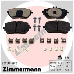 Remblokkenset schijfrem 229881902 Zimmermann pas cher