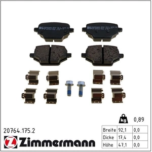 Remblokkenset schijfrem 207641752 Zimmermann pas cher
