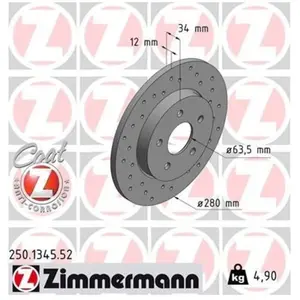 Remschijf SPORT REMSCHIJF COAT Z 250134552 Zimmermann pas cher