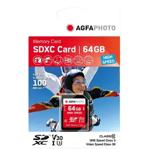 Agfa Photo Carte Mémoire Sdxc 64 Gb Uhs-i U3 V30