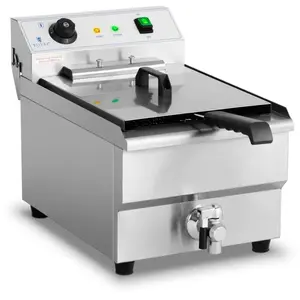 ROYAL CATERING Friteuse Électrique Professionnelle Friteuse Restaurant Robinet 400V 16L 6000WVendu parmanomano