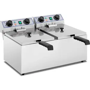 Comparateur de prix : Friteuse professionnelle double avec minuterie 60min max. 2 x 13L 2 x ...