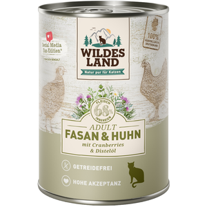 Wildes Land Adult 6 x 400 g pour chat - faisan, poulet aux cranberries pas cher