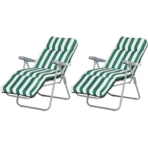 Outsunny 2 x klapstoel ligstoel ligbank relaxstoel tuinstoel ligmeubel bekleding 01-0710 pas cher