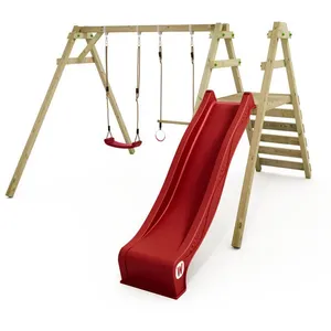 Balançoire multifonction WICKEY Smart Dash avec toboggan 220 cm rouge ...Vendu parcdiscount