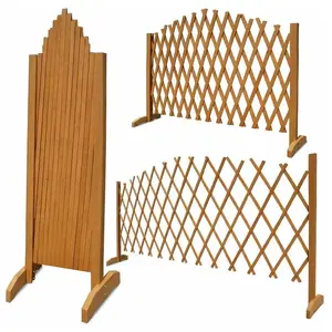 Comparateur de prix : Deuba Treillage jardin brun 180x107cm support plantes grimpantes brise-vue pliable Clôture de jardin treillis extensible Bois Pare-vue