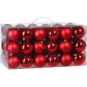 deuba Casaria Kunststof Kerstballen 54er Set - Mat Glanzend Ø 3 4 6 cm Rood pas cher