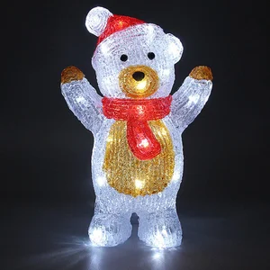 monzana Figurine lumineuse LED en acrylique Décoration de Noël Nounours debout Ours polaire lumineux Illumination de noël pas cher