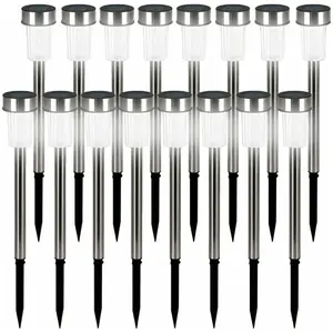 monzana Set de 16 lampes solaires blanc chaud LED terrasse balcon pas cher