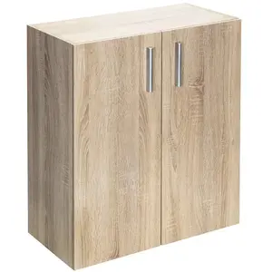 Armoire de rangement VELA chêne 2 niveaux pour salon bureau chambre - DEUBAVendu parcdiscount