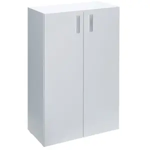 Comparateur de prix : Deuba Armoire avec portes 115,5 x 60 x 30 cm Meuble de rangement VELA blanc 3 niveaux pour salon bureau chambre