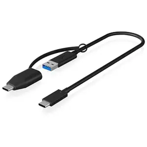 RaidSonic Cable ICY Box USB-C to USB-A + USB-C 0,35m Black pas cher