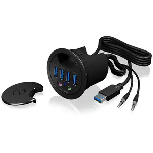 Hub 4-Port IcyBox USB 3.0 IB-Hub1403A Tisch-Hub mit Audio retail