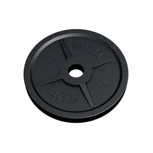 GORILLA SPORTS Disque Olympique en fonte de 15 KG - coloris noir pas cher