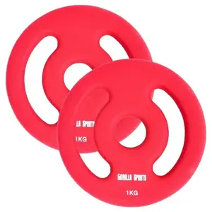 GORILLA SPORTS Paire de disques Ã  poignÃ©es NÃ©oprÃ¨ne - 2 x 1 KG (2 KG) pas cher