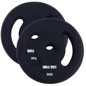 GORILLA SPORTS Paire de disques Ã  poignÃ©es NÃ©oprÃ¨ne - 2 x 5 KG (10 KG) pas cher