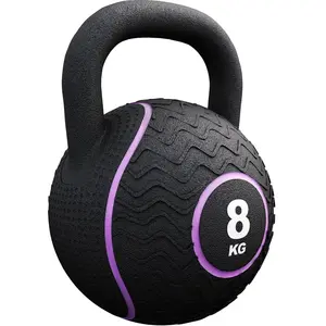 Kettlebell en caoutchouc 4 kg   20 kg 8 KG Gorilla Sports pas cher