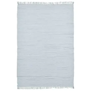 Theko | Dhurry Tapis en 100% Coton à Tissage Plat Happy Cotton | tissé à la Main | Couleur : Gris | 120 x 180 cm pas cher