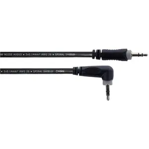 Cordial Câble audio stéréo mini-jack droit/coudé 50 cm pas cher