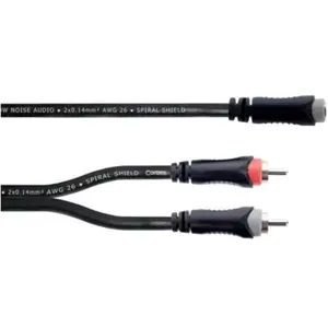 Cordial 14889 Jackplug / Cinch Audio Y-adapter [1x Jackplug female 3,5 mm - 2x Cinch-koppeling] 0.30 m Zwart PVC-mantel pas cher