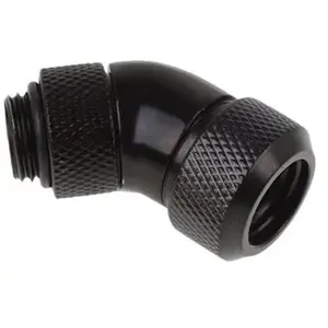 Alphacool Eiszapfen 13 mm HardTube compression fitting 45° rotatable G1/4 - Raccord à angle de compression de système de refroidissement liquide - noir profond