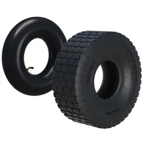Pneu pour tracteur à pelouse 15x6.00-6 4pr avec chambre à air et valve coudée tondeuse à gazon - 51167Vendu parcdiscount