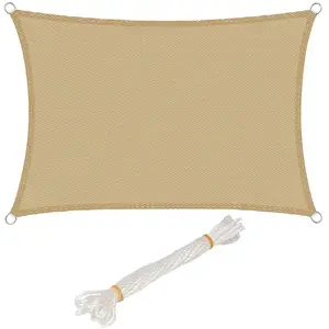 Voile d'ombrage rectangulaire WOLTU en HDPE avec protection UV pour jardin, terrasse ou camping 3x4m Sable pas cher