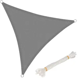 WOLTU Voile d’ombrage triangulaire en HDPE, protection contre le soleil avec protection UV pour jardin ou camping,3.6x3.6x3.6m Gris pas cher