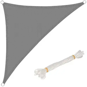 Voile d'ombrage triangulaire en HDPE - WOLTU - 3.6x3.6x5.1m - Gris - P... pas cher