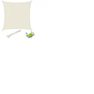 WOLTU Voile d’ombrage carré en polyester, protection contre le soleil avec protection UV pour jardin ou camping,3x3 m, Crème pas cher