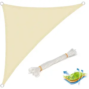 Voile d'ombrage triangulaire WOLTU en HDPE 3.6x3.6x5.1m crème - résist... pas cher