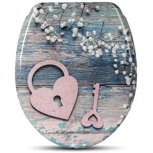 WOLTU Abattant de Toilette, en Duroplaste Couvercle de WC, antibactérien avec softclose Fonction,Clé de Coeur pas cher