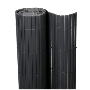 WOLTU Canisse PVC pour jardin balcon terrasse. Balcon clôture brise-vent. Stores Balcon. Brise vue 400x120cm. Gris pas cher