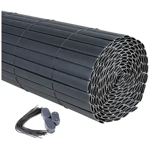 WOLTU Canisse PVC pour jardin balcon terrasse. Balcon clôture brise-vent. Stores Balcon. Brise vue 300x100cm. Gris pas cher