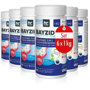 Höfer Chemie 6 x 1 kg BAYZID® Galets de Chlore pour Piscine (200g) - Chlore Multifonction 5 en 1 pas cher