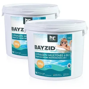2X5 Kg Galets de chlore biphase 6en1 (200g) pas cher