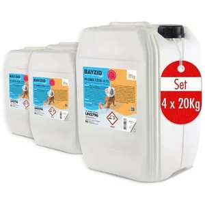 pH Moins Liquide 14,9%, 4 x 20 kg (10 kg), Bayzid® - Abaisseur de pH Rapide & Efficace pas cher