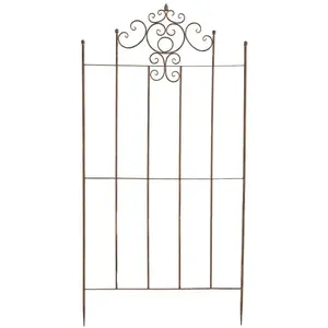CLP Treillis pour plantes grimpantes en métal Marron antique pas cher