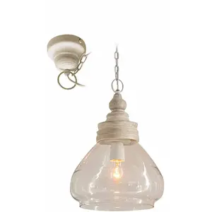 LOBERON Hanglamp Pallu bruin/helder pas cher