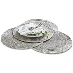 LOBERON Placemat set van 4 Barningham zilverkleurig pas cher